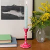 Rex London Enamel candlestick (13cm) - Vibrant pink Hot