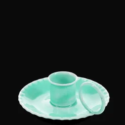Rex London Enamel chamberstick candle holder - Aqua Best