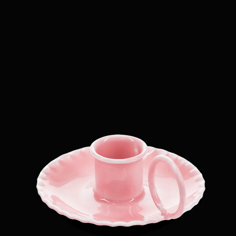 Rex London Enamel chamberstick candle holder - Pink New