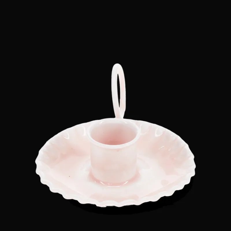 Rex London Enamel chamberstick candle holder - Soft pink Fashion