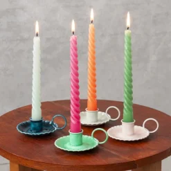 Rex London Enamel chamberstick candle holder - Soft pink Fashion
