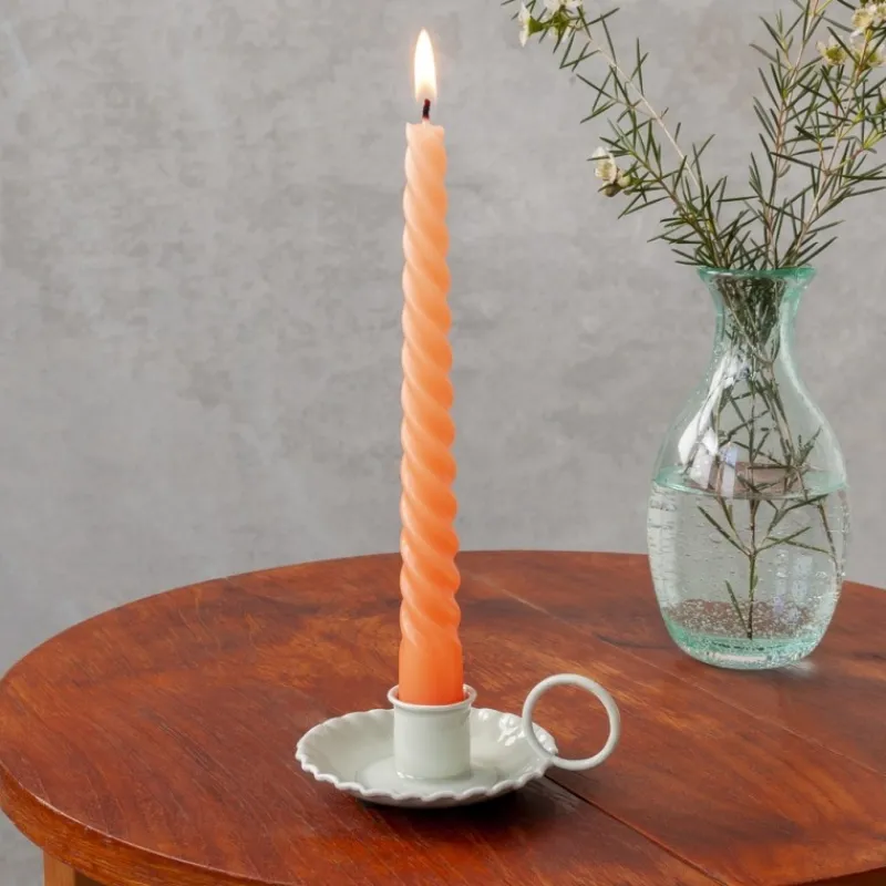 Rex London Enamel chamberstick candle holder - Light grey Sale