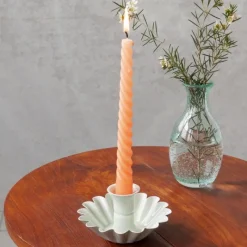 Rex London Enamel cupped flower candle holder - Light grey Fashion