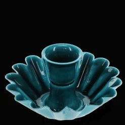 Rex London Enamel cupped flower candle holder - Blue Clearance