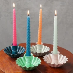 Rex London Enamel cupped flower candle holder - Blue Clearance