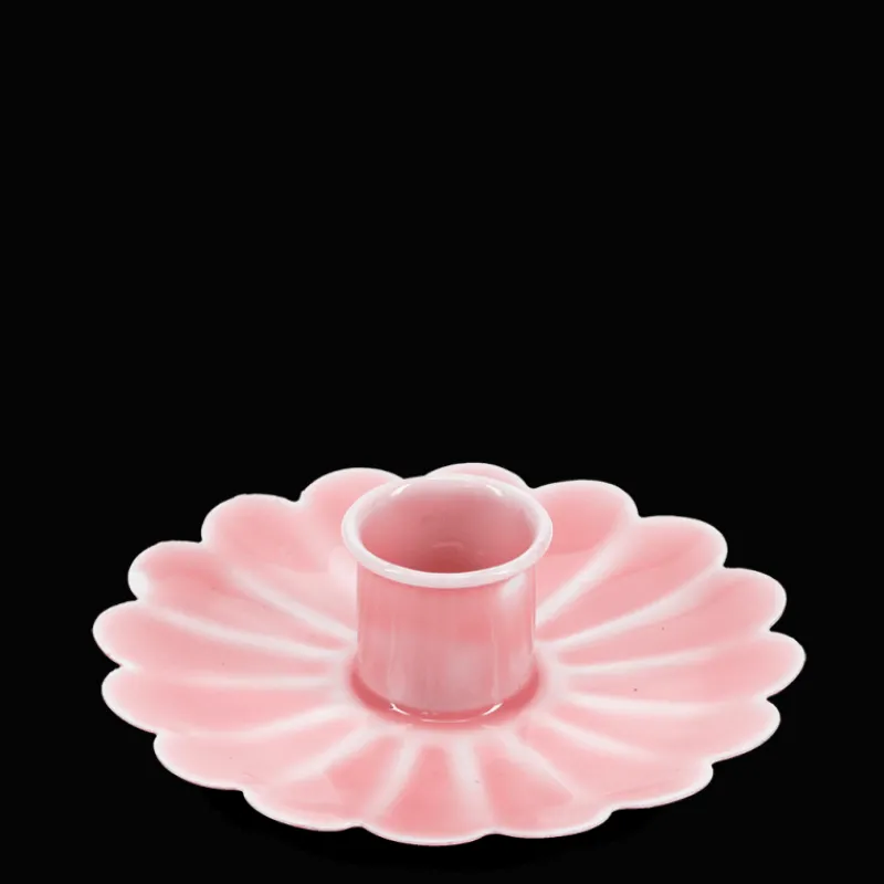 Rex London Enamel flat flower candle holder - Pink Online