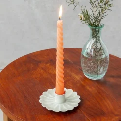 Rex London Enamel flat flower candle holder - Light grey New
