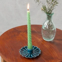 Rex London Enamel flat flower candle holder - Blue Sale