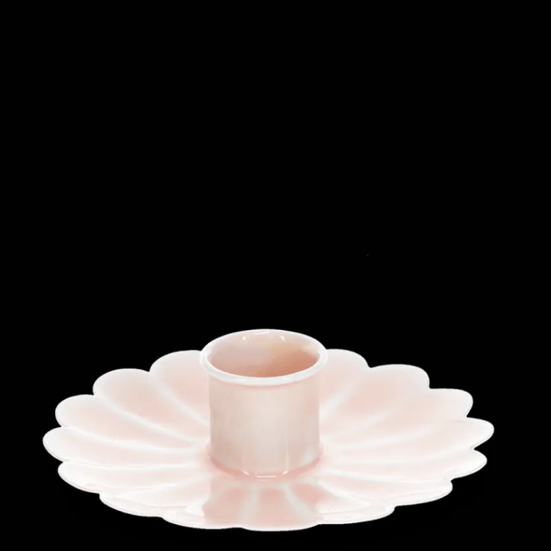 Rex London Enamel flat flower candle holder - Soft pink Discount