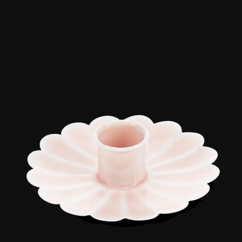 Rex London Enamel flat flower candle holder - Soft pink Discount