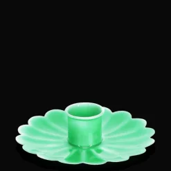 Rex London Enamel flat flower candle holder - Green Outlet