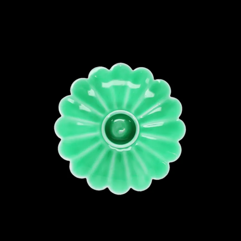 Rex London Enamel flat flower candle holder - Green Outlet