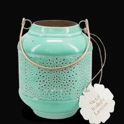 Rex London Enamel tealight lantern - Aqua Online