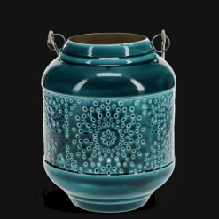 Rex London Enamel tealight lantern - Blue Hot