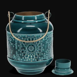 Rex London Enamel tealight lantern - Blue Hot