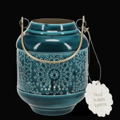 Rex London Enamel tealight lantern - Blue Hot