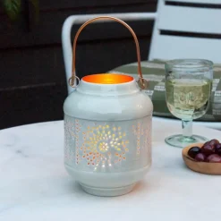 Rex London Enamel tealight lantern - Light grey Best