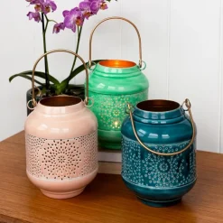 Rex London Enamel tealight lantern - Soft pink Best