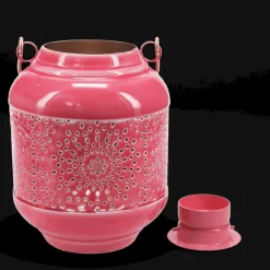 Rex London Enamel tealight lantern - Vibrant pink Hot