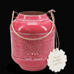 Rex London Enamel tealight lantern - Vibrant pink Hot