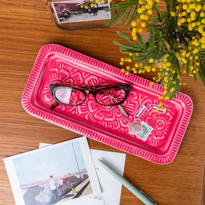 Rex London Enamel trinket tray - Vibrant pink Hot