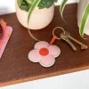 Rex London Faux leather keyring - Pink daisy New