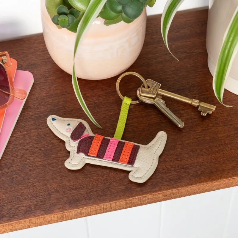 Rex London Faux leather keyring - Sausage Dog Clearance