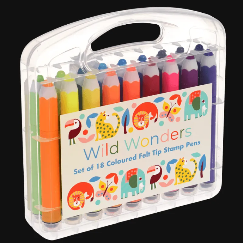 Rex London Felt tip pens and stamps (set of 18) - Wild Wonders Online