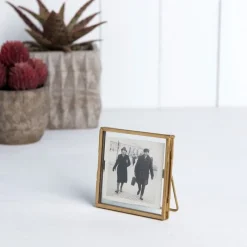 Rex London Glass and brass metal standing frame (8 x 8cm) Online