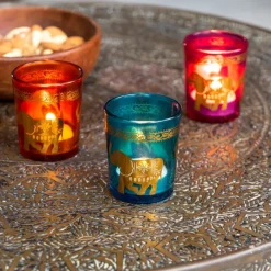 Rex London Glass tealight holders (set of 3) - Gold elephants Hot