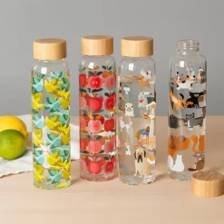 Rex London Glass water bottle 420ml - Vintage Apple Discount
