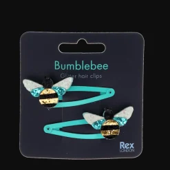 Rex London Glitter hair clips (set of 2) - Bumblebee Clearance