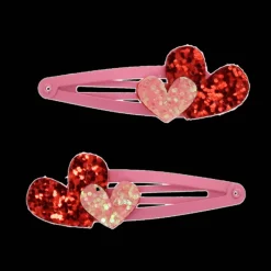 Rex London Glitter hair clips (set of 2) - Love Hearts Sale