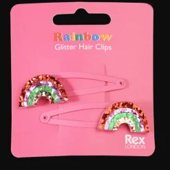 Rex London Glitter hair clips (set of 2) - Rainbow Sale