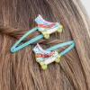 Rex London Glitter hair clips (set of 2) - Roller skate Discount