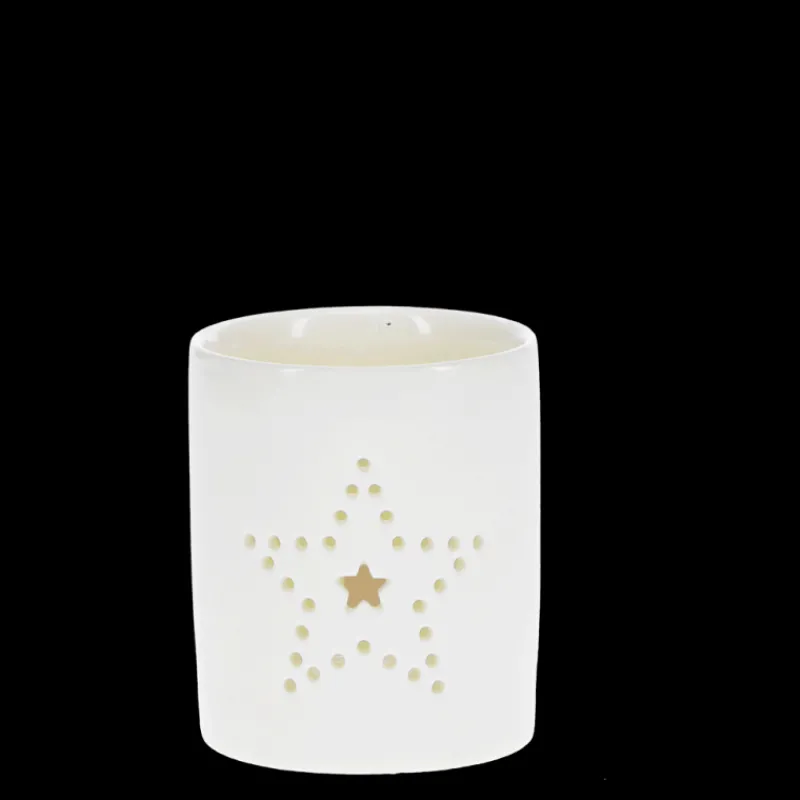 Rex London Glossy ceramic tealight holder - Star Outlet