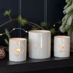 Rex London Glossy ceramic tealight holder - Star Outlet