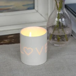 Rex London Glossy ceramic tealight holder - Love Sale