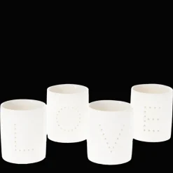 Rex London Glossy ceramic tealight holders (set of 4) - LOVE New