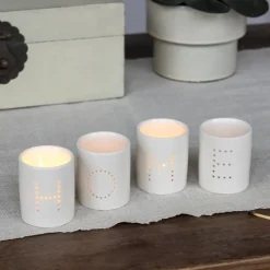 Rex London Glossy ceramic tealight holders (set of 4) - HOME Outlet