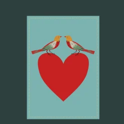 Rex London Greetings card - Birds and heart New