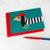 Rex London Greetings card - Dog in beret Best