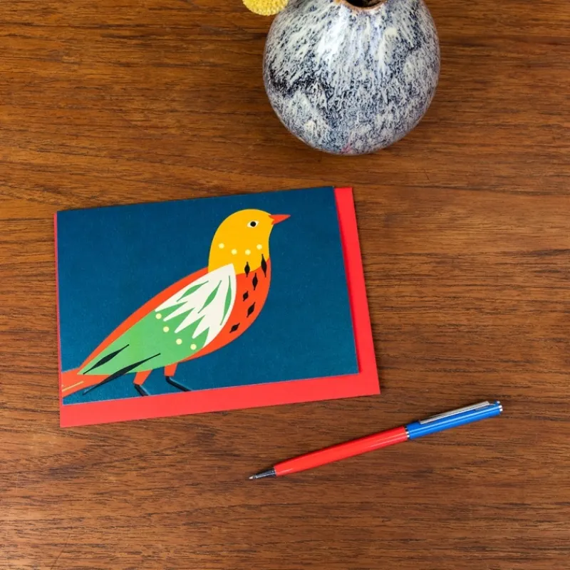 Rex London Greetings card - Patterned bird Online