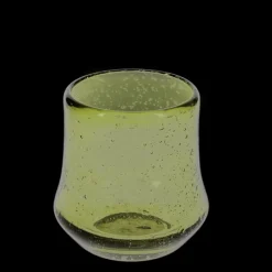 Rex London Hand blown bubble glass tumbler - Olive green Hot