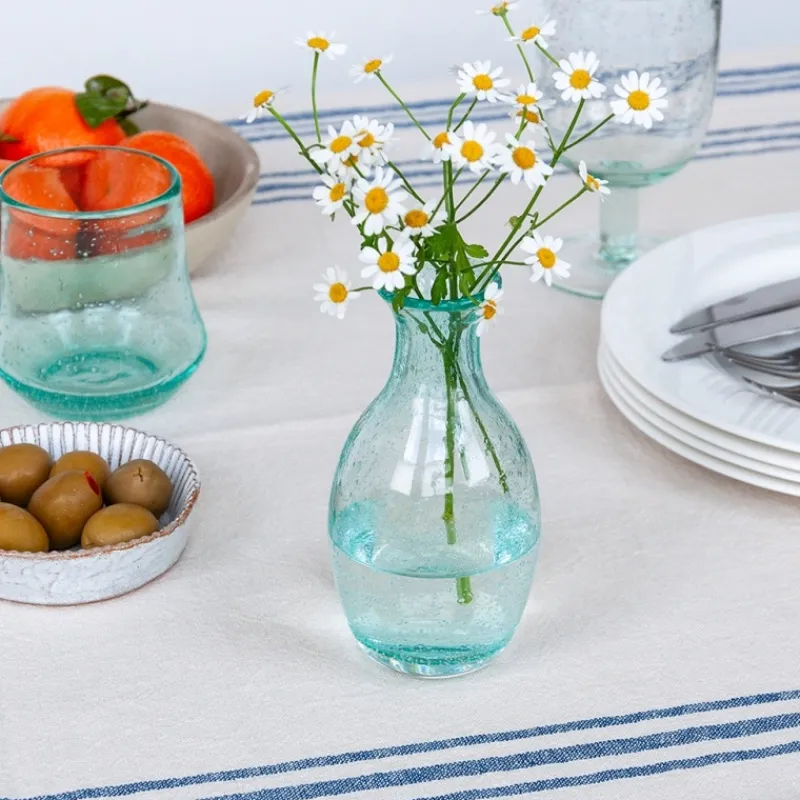 Rex London Hand blown bubble glass vase - Blue Outlet