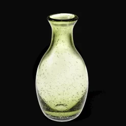 Rex London Hand blown bubble glass vase - Olive green Hot