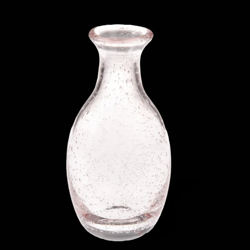 Rex London Hand blown bubble glass vase - Rose pink Hot