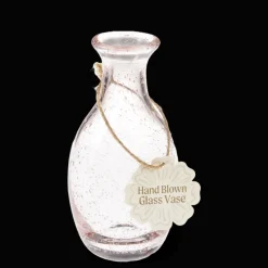 Rex London Hand blown bubble glass vase - Rose pink Hot