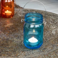 Rex London Jam jar tealight holder - Blue Best