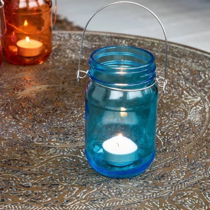 Rex London Jam jar tealight holder - Blue Best